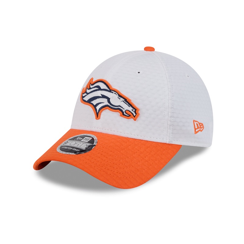 Denver Broncos New Era NFL 24 Training 9FORTY Stretch-Snapback Hat – White