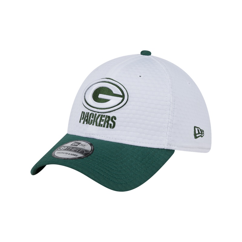 Green Bay Packers New Era NFL 24 Training 39THIRTY Stretch-Fit Hat – White