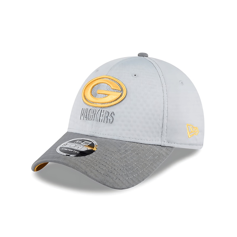 Green Bay Packers New Era NFL 24 Training 9FORTY Stretch-Snapback Hat – Grey