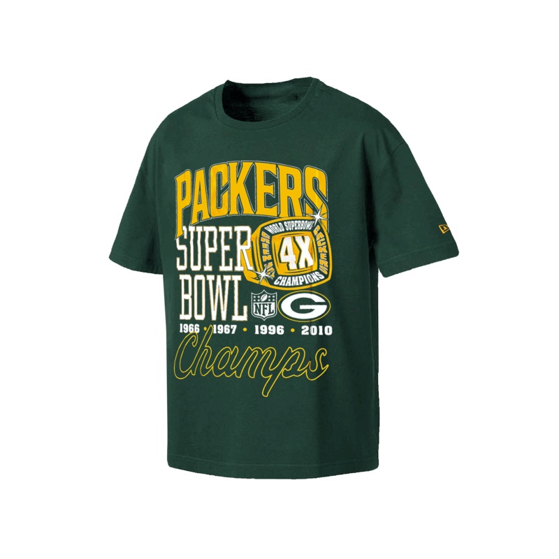 Green Bay Packers New Era NFL 4x Champs Oversized T-Shirt – Green