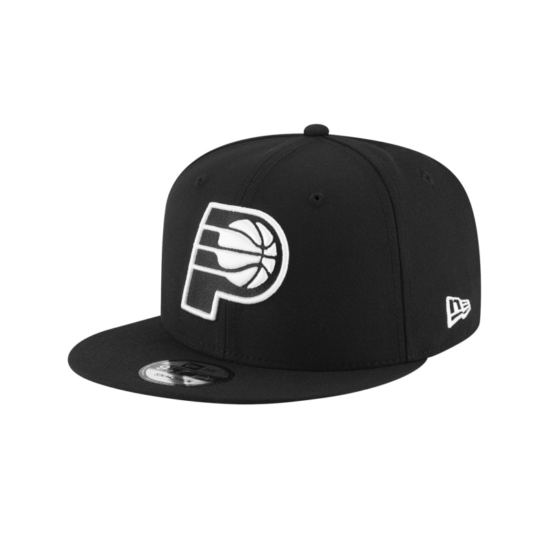 Indiana Pacers New Era NBA Black White 9FIFTY Snapback Hat – Black