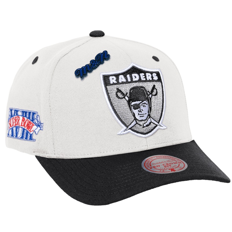 Las Vegas Raiders Mitchell & Ness NFL Launch Pro Crown Snapback Hat – Off White