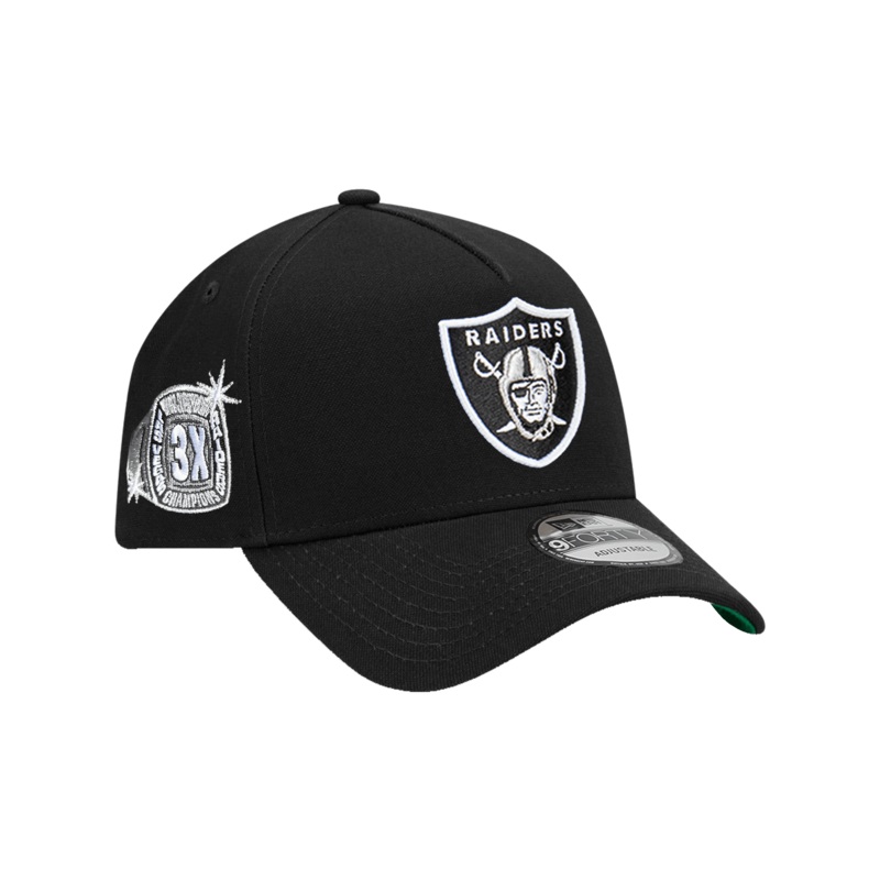 Las Vegas Raiders New Era NFL Champs Ring 9FORTY A-Frame Snapback Hat – Black