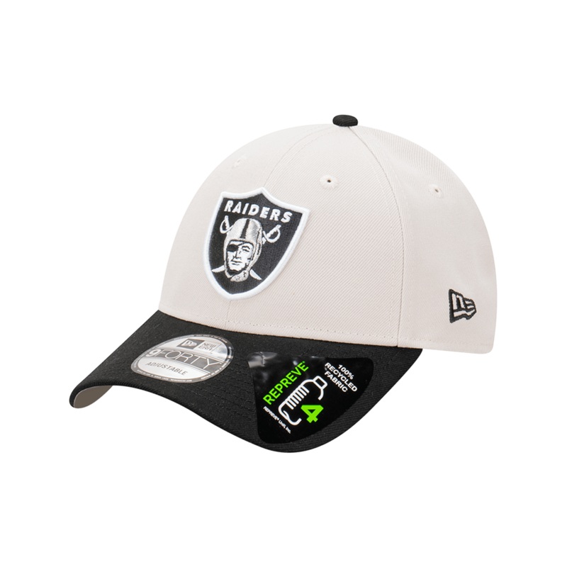 Las Vegas Raiders New Era NFL Team 2 Tone Repreve 9FORTY Strapback Hat – Stone