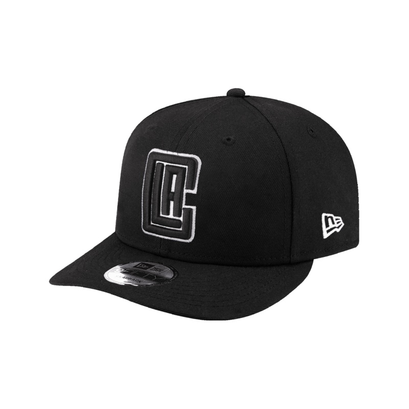 Los Angeles Clippers New Era NBA Black White 9FIFTY Pre-Curved Snapback Hat – Black
