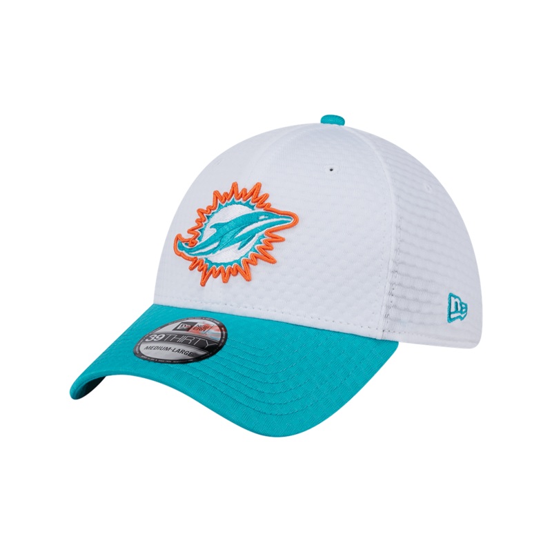 Miami Dolphins New Era NFL 24 Training 39THIRTY Stretch-Fit Hat – White