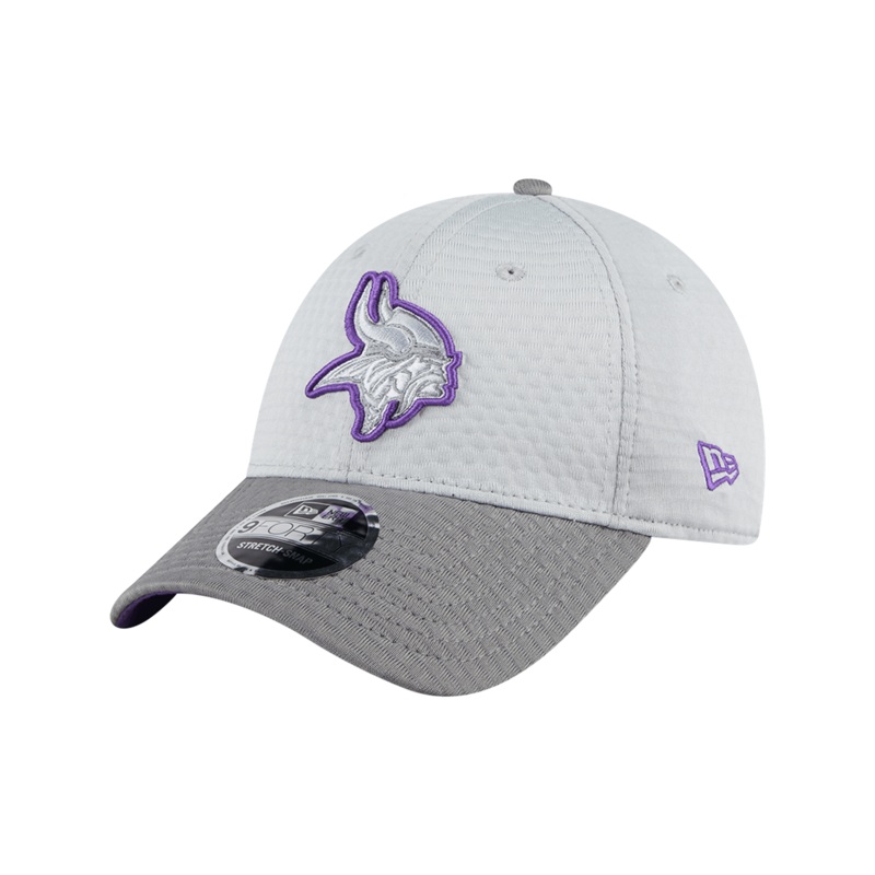 Minnesota Vikings New Era NFL 24 Training 9FORTY Stretch-Snapback Hat – Grey