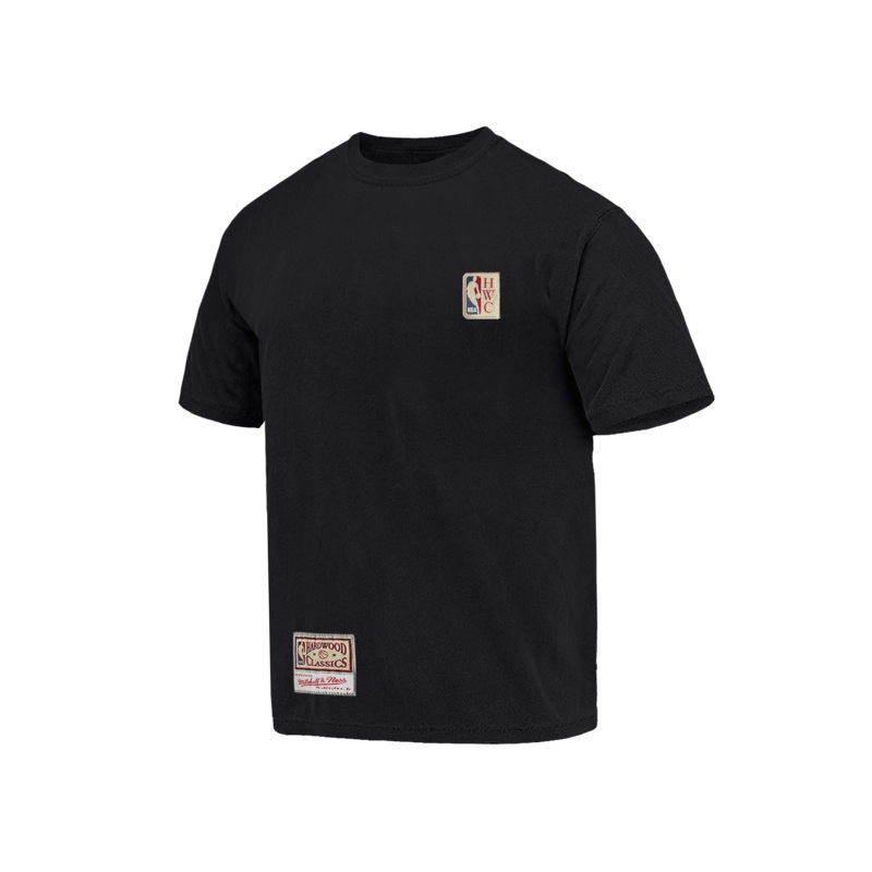 NBA HWC Mitchell & Ness Multi Logo Vintage T-Shirt – Faded Black