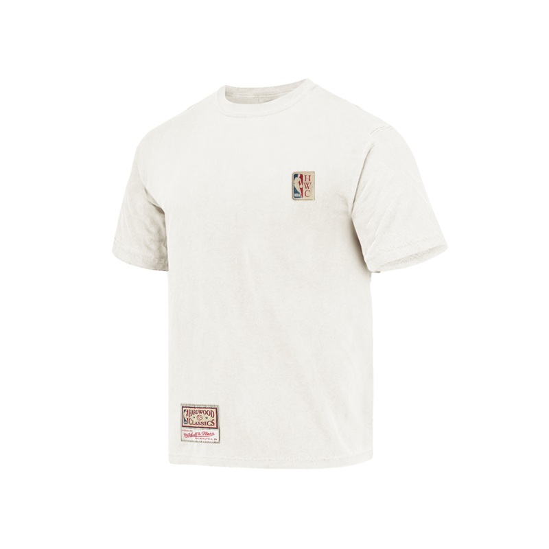 NBA HWC Mitchell & Ness Multi Logo Vintage T-Shirt – Off White