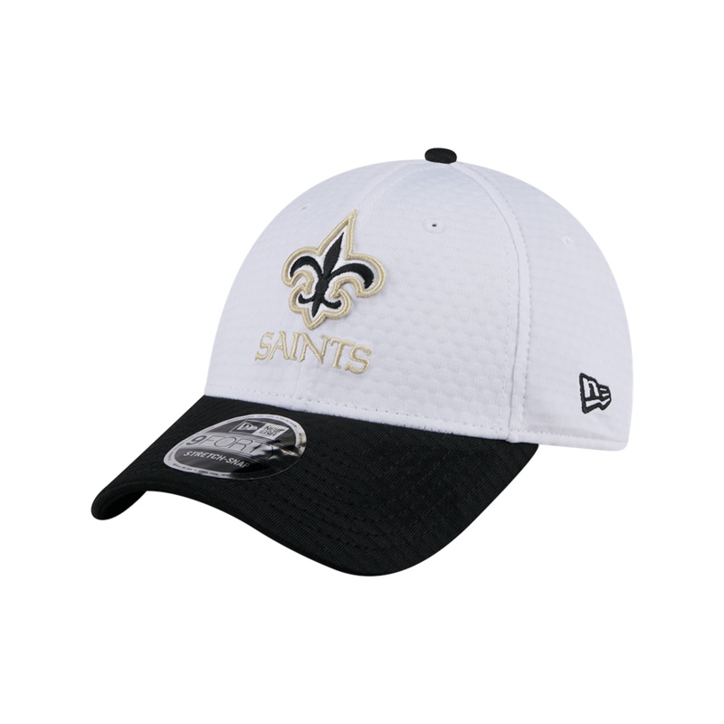 New Orleans Saints New Era NFL 24 Training 9FORTY Stretch-Snapback Hat – White