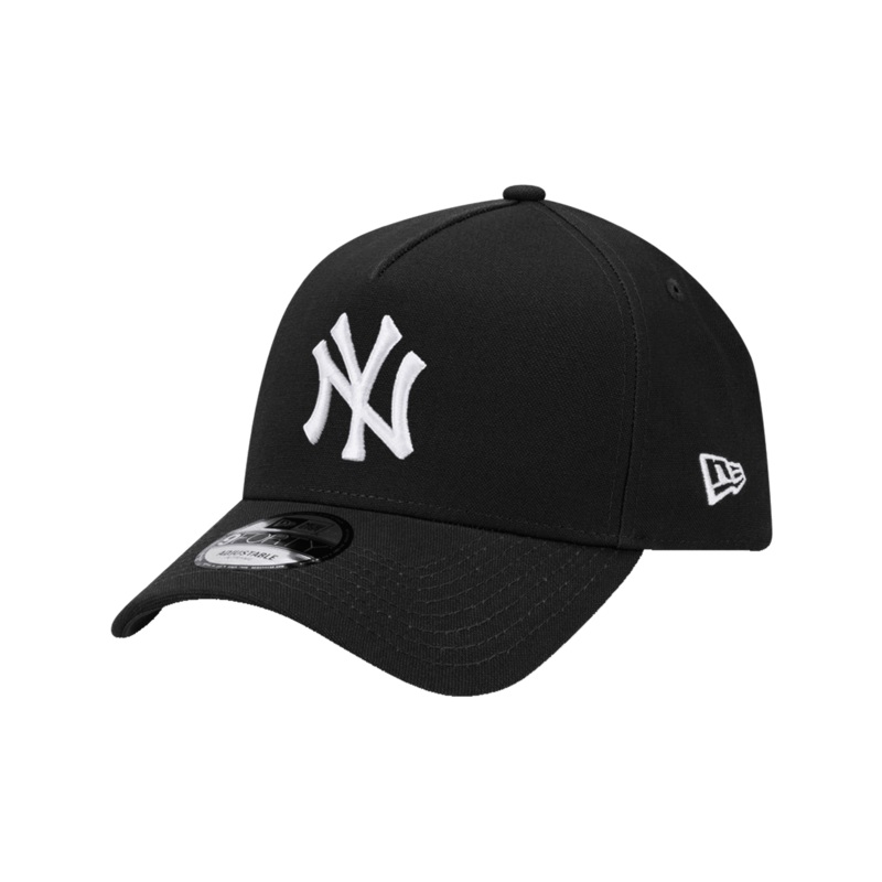 New York Yankees New Era MLB Black White 9FORTY A-Frame Snapback Hat – Black
