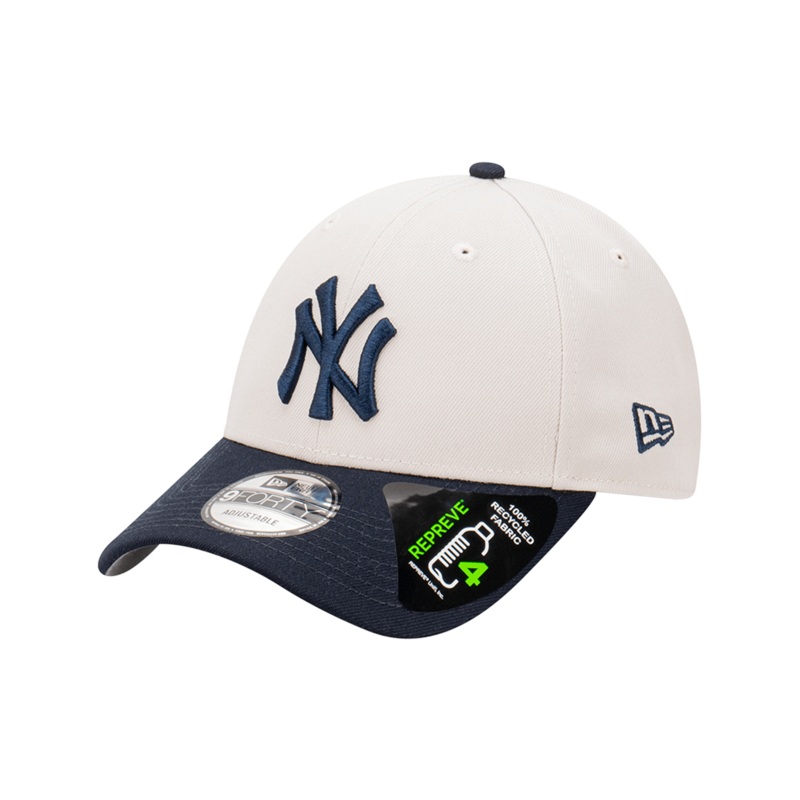 New York Yankees New Era MLB Team 2 Tone Repreve 9FORTY Strapback Hat – Stone