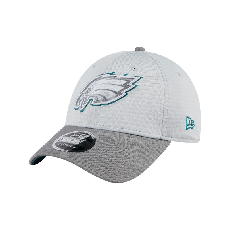 Philadelphia Eagles New Era NFL 24 Training 9FORTY Stretch-Snapback Hat – Grey