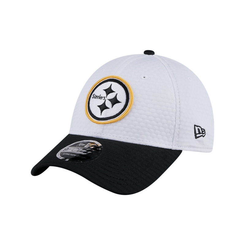Pittsburgh Steelers New Era NFL 24 Training 9FORTY Stretch-Snapback Hat – White