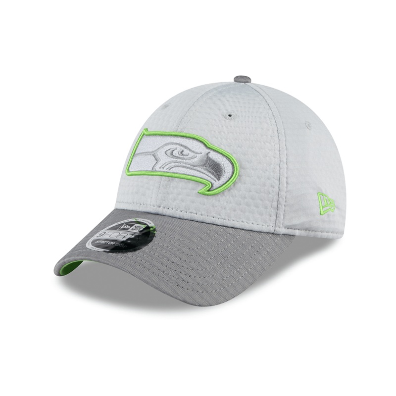 Seattle Seahawks New Era NFL 24 Training 9FORTY Stretch-Snapback Hat – Grey