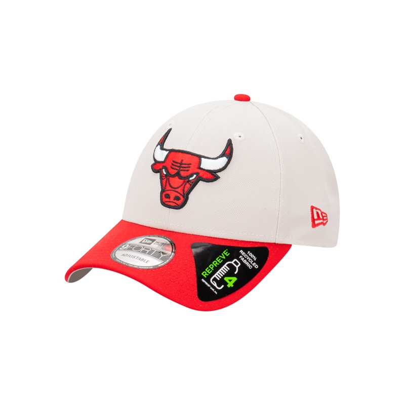 Youths Chicago Bulls New Era NBA Team 2 Tone Repreve 9FORTY Strapback Hat – Stone