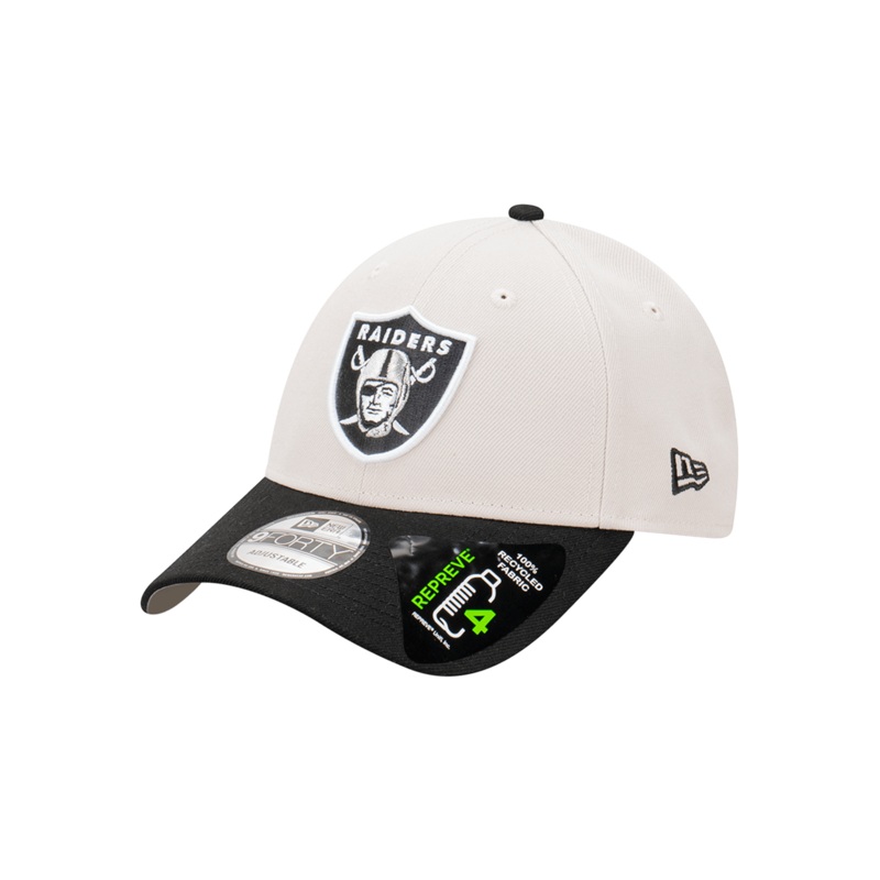 Youths Las Vegas Raiders New Era NFL Team 2 Tone Repreve 9FORTY Strapback Hat – Stone
