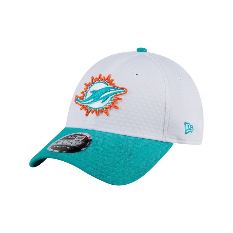 Youths Miami Dolphins New Era NFL 24 Training 9FORTY Snapback Hat – White