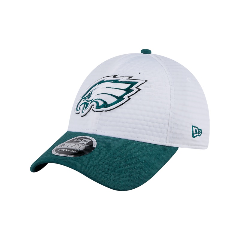 Youths Philadelphia Eagles New Era NFL 24 Training 9FORTY Snapback Hat – White