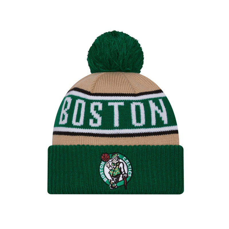 Boston Celtics New Era NBA 24 Draft Knit Beanie – Tan
