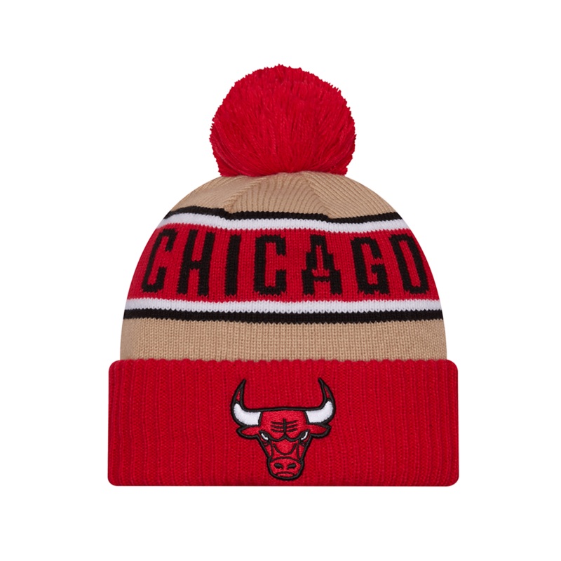 Chicago Bulls New Era NBA 24 Draft Knit Beanie – Tan