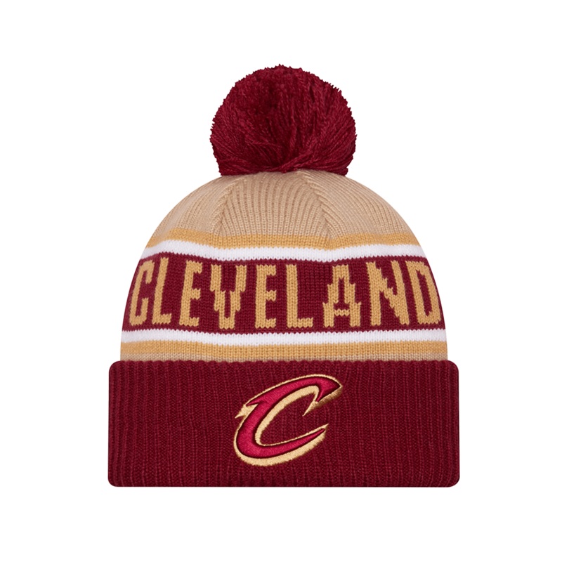 Cleveland Cavaliers New Era NBA 24 Draft Knit Beanie – Tan