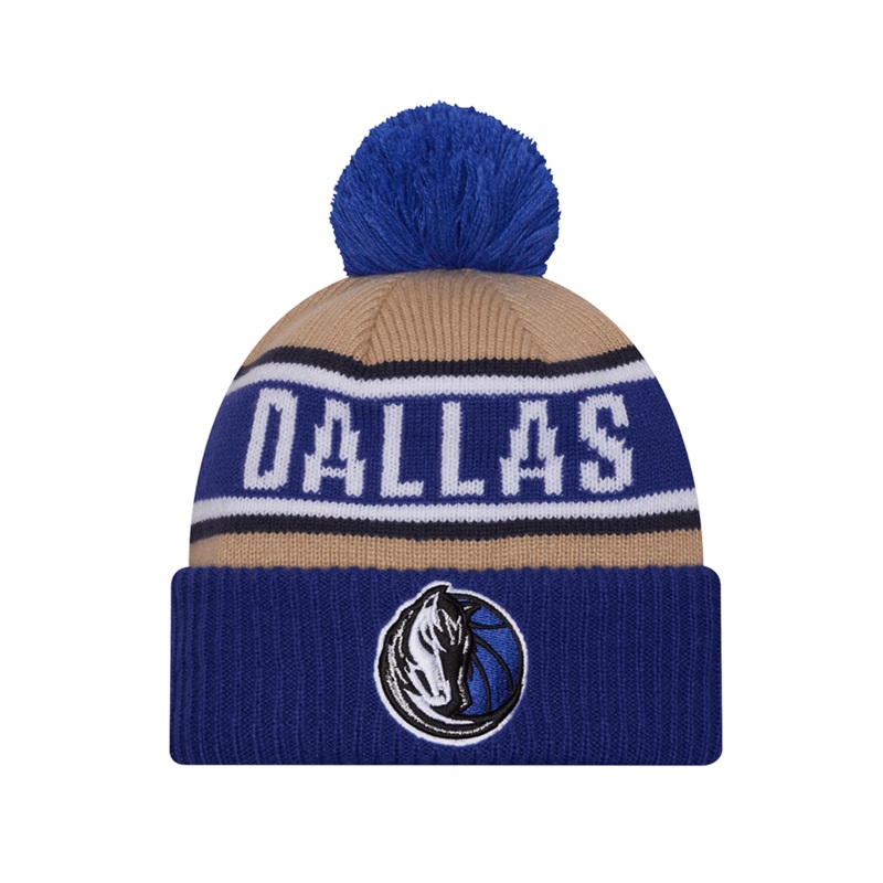 Dallas Mavericks New Era NBA 24 Draft Knit Beanie – Tan