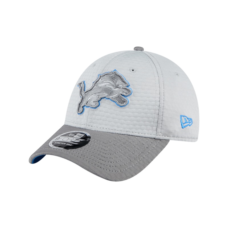 Detroit Lions New Era NFL 24 Training 9FORTY Stretch-Snapback Hat – Grey