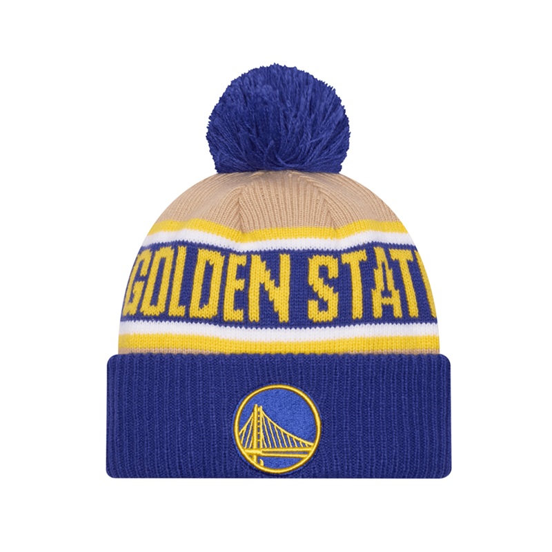 Golden State Warriors New Era NBA 24 Draft Knit Beanie – Tan