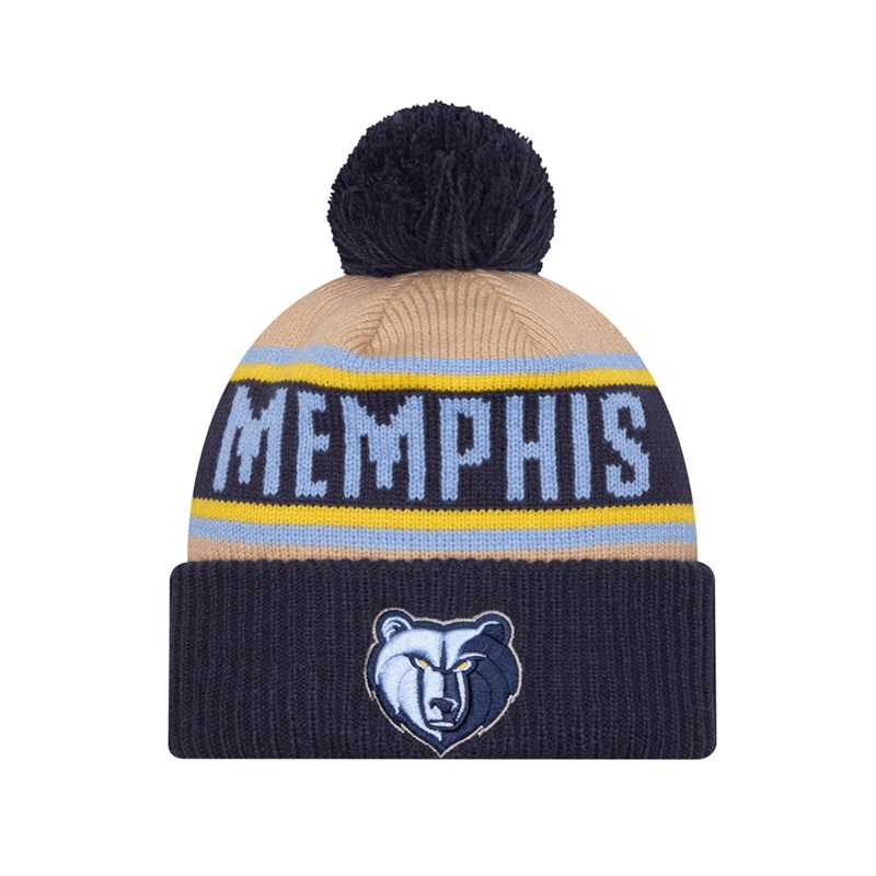 Memphis Grizzlies New Era NBA 24 Draft Knit Beanie – Tan