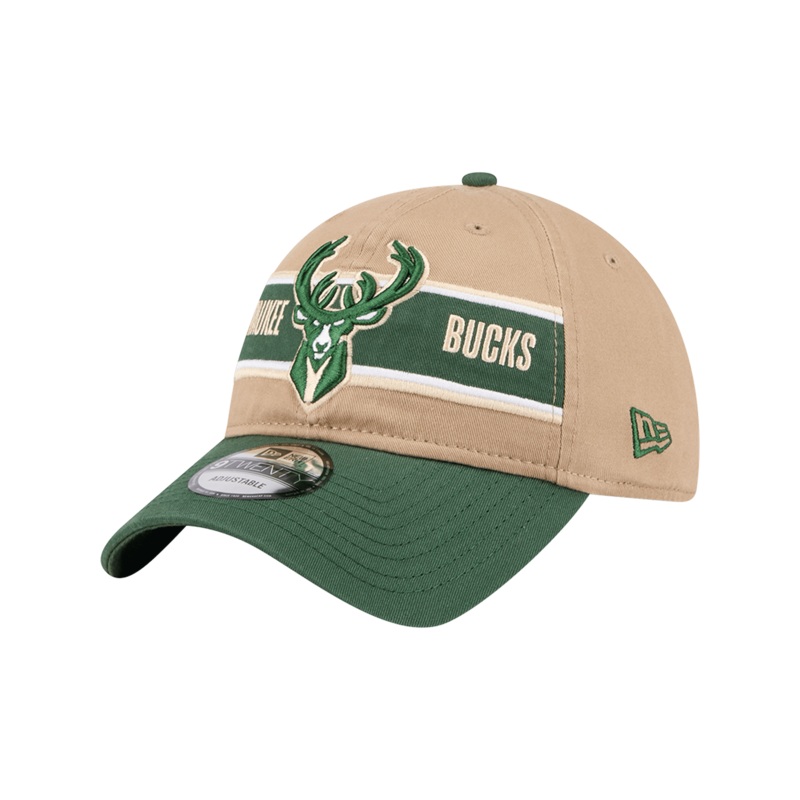 Milwaukee Bucks New Era NBA 24 Draft 9TWENTY Strapback Hat – Tan