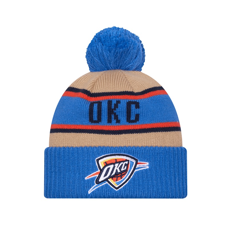 Oklahoma City Thunder New Era NBA 24 Draft Knit Beanie – Tan