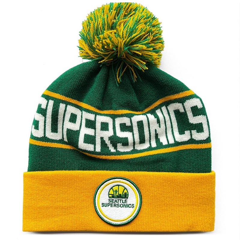Seattle Supersonics Mitchell & Ness NBA HWC Colour Knit Beanie – Green