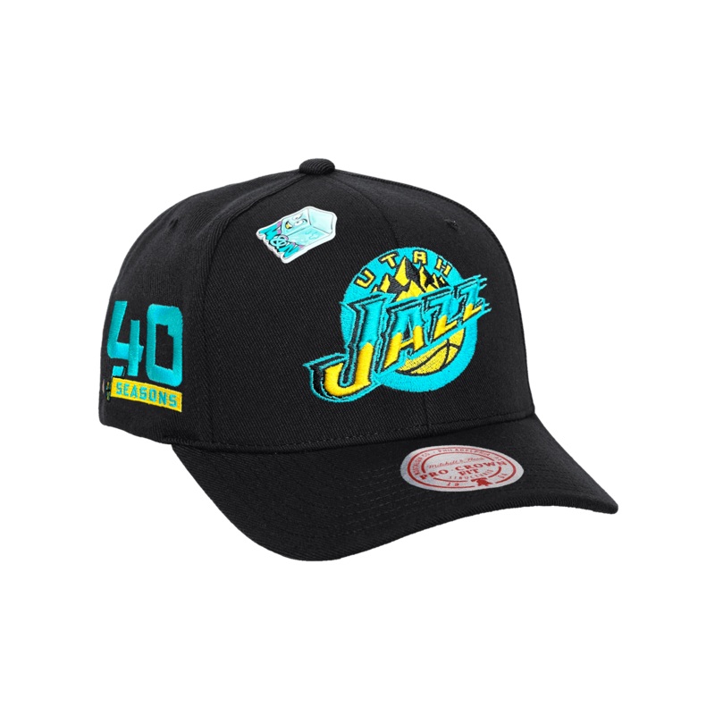 Utah Jazz Mitchell & Ness NBA Ice Cold Pro Crown Snapback Hat – Black