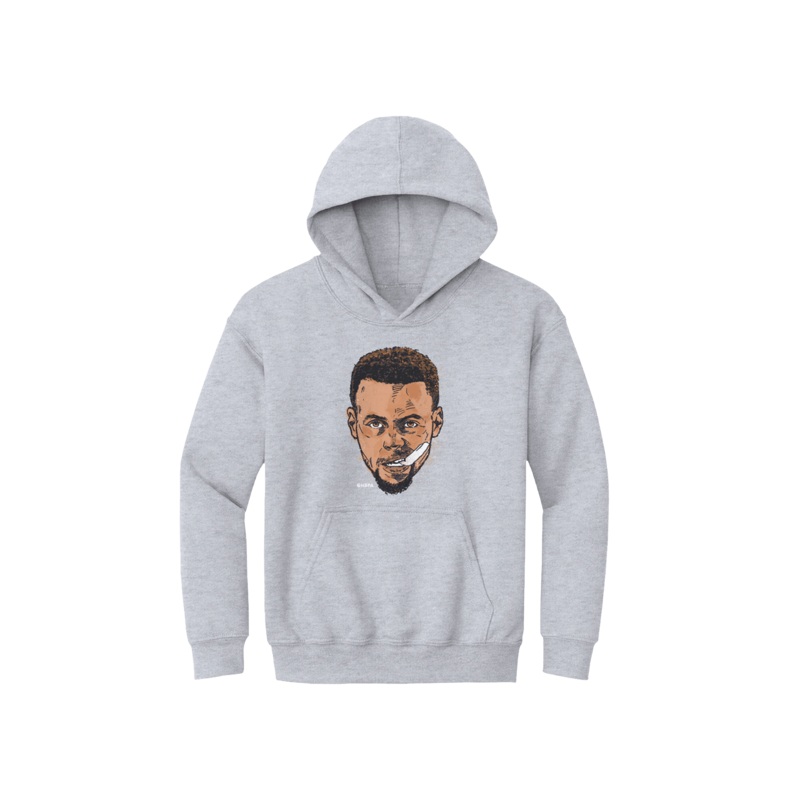 Youths Steph Curry Golden State Warriors 500 Level NBA Mouthguard Hoodie Jumper – Grey