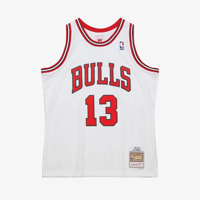 Luc Longley Chicago Bulls Mitchell & Ness NBA 97-98 Swingman Jersey – White