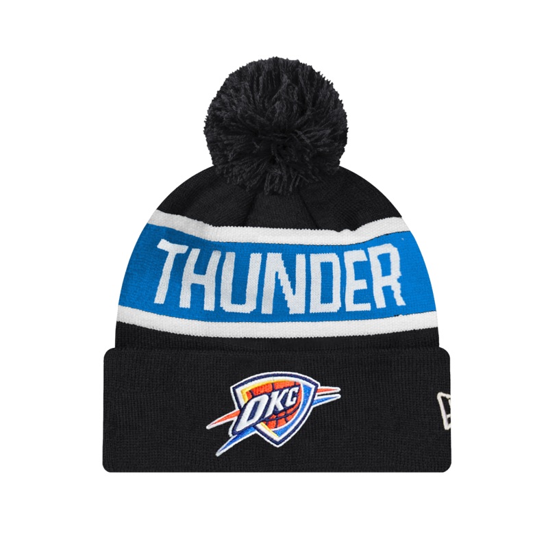 Oklahoma City Thunder New Era NBA Spell Out Knit Beanie – Black