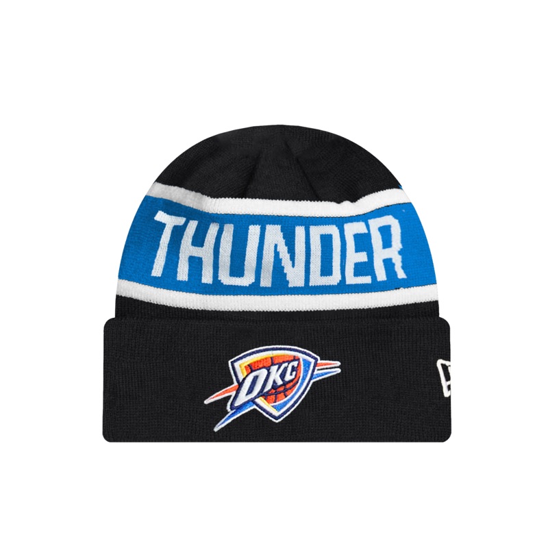 Oklahoma City Thunder New Era NBA Spell Out Pomless Knit Beanie – Black