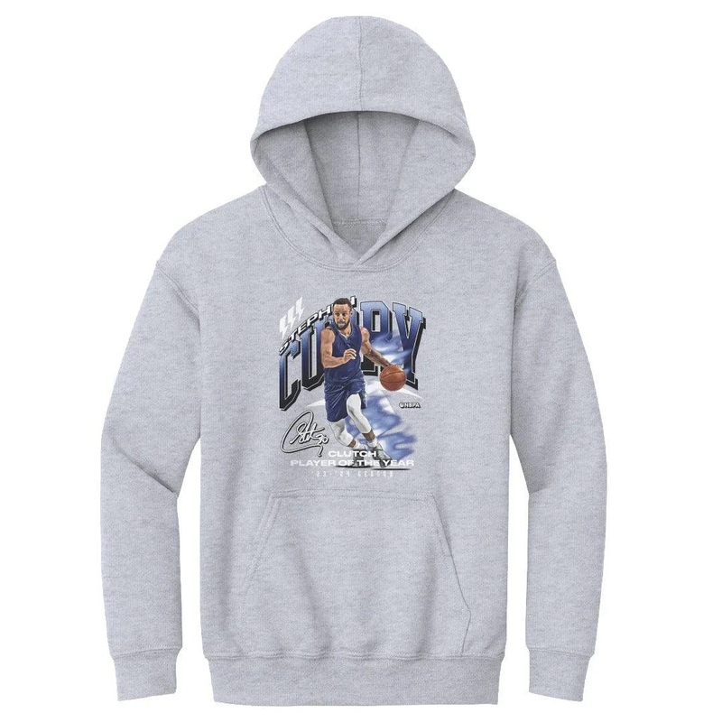 Youths Steph Curry Golden State Warriors 500 Level NBA Clutch Hoodie Jumper – Grey