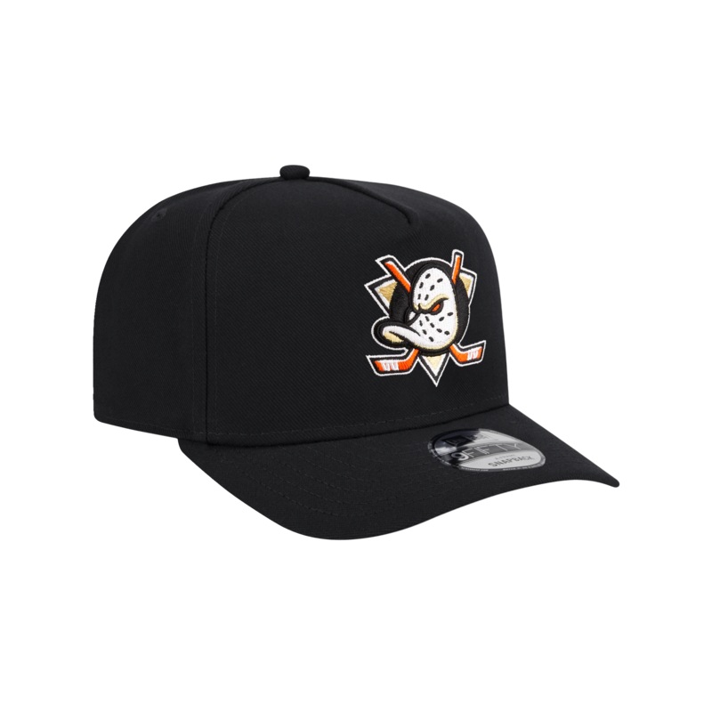 Anaheim Ducks New Era NHL Team Pre-Curved 9FIFTY A-Frame Snapback Hat – Black