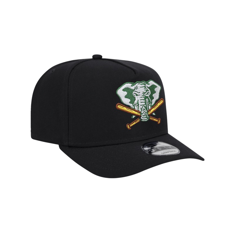 Athletics New Era MLB Alt Pre-Curved 9FIFTY A-Frame Snapback Hat – Black