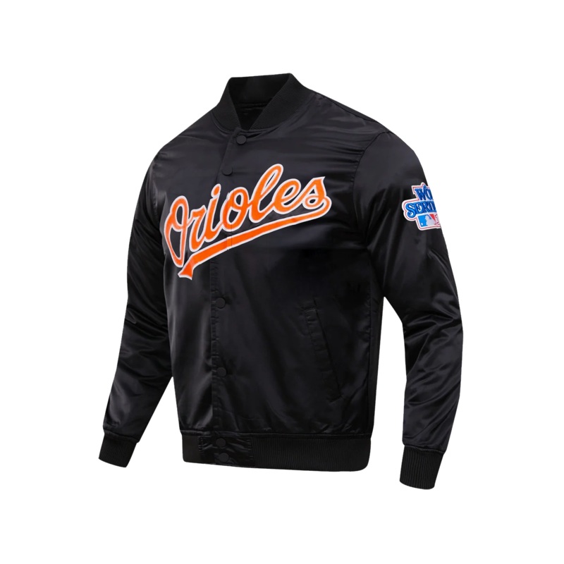 Baltimore Orioles Pro Standard MLB Team Classic Satin Button Jacket – Black