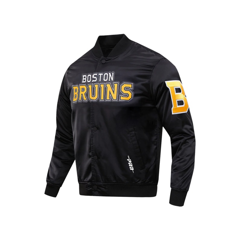 Boston Bruins Pro Standard NHL Team Classic Satin Button Jacket – Black