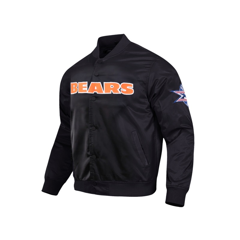 Chicago Bears Pro Standard NFL Team Classic Satin Button Jacket – Black