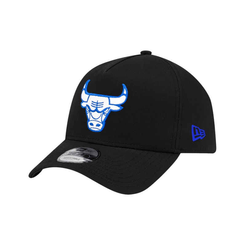 Chicago Bulls New Era NBA 9FORTY Royal Outline A-Frame Snapback Hat – Black