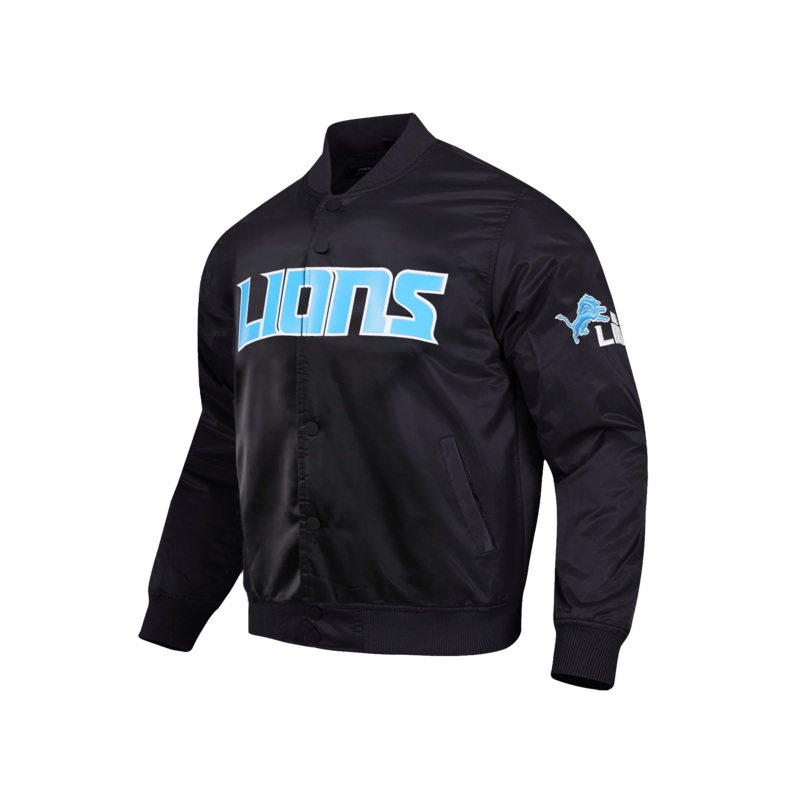 Detroit Lions Pro Standard NFL Team Classic Satin Button Jacket – Black