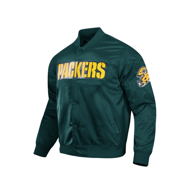 Green Bay Packers Pro Standard NFL Team Classic Satin Button Jacket – Green