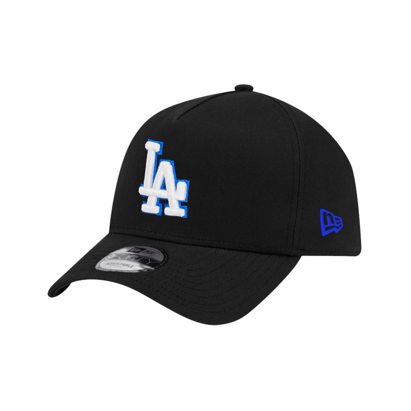 Los Angeles Dodgers New Era MLB 9FORTY Royal Outline A-Frame Snapback Hat – Black
