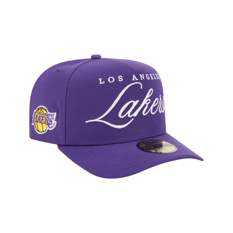 Los Angeles Lakers New Era NBA 25 Draft 59FIFTY A-Frame Pre-Curved Fitted Hat – Purple
