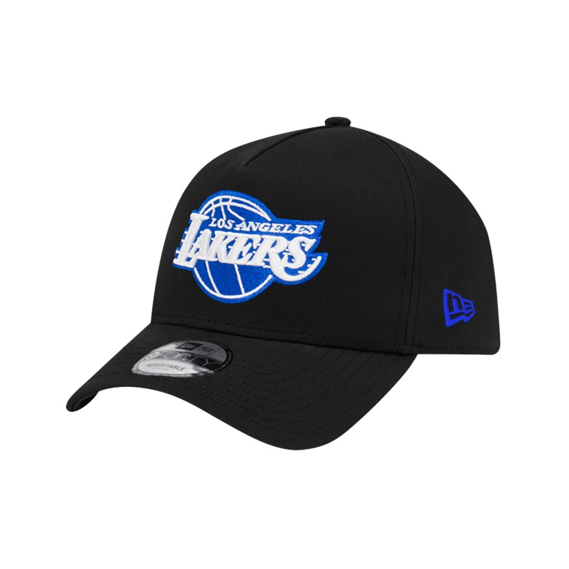 Los Angeles Lakers New Era NBA 9FORTY Royal Outline A-Frame Snapback Hat – Black